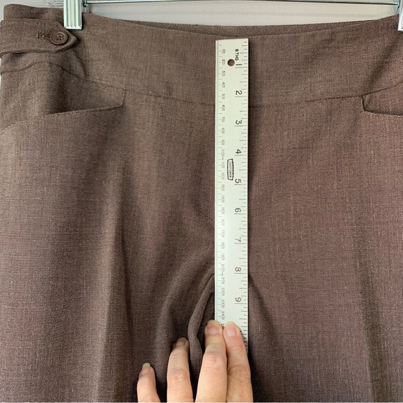 Anne Klein NWT brown multi woven straight leg dress pants with pockets. Size 10 - Picture 9 of 14